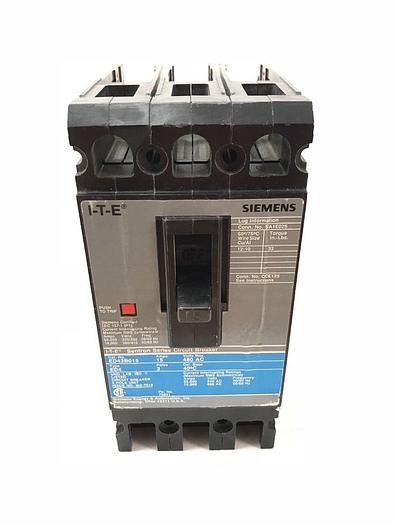 Used ED43B015 Siemens 15 Amp 480V 3 Pole Bolt On Molded Case Circuit Breaker 783643209367