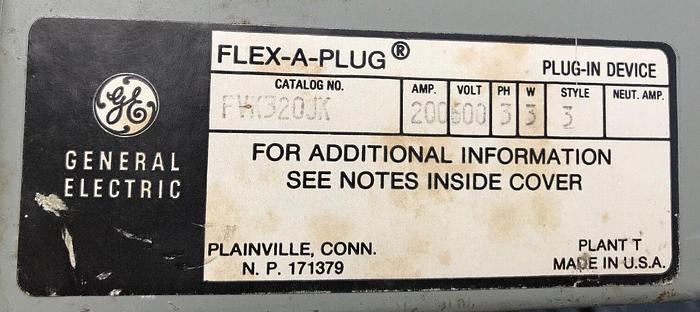 FVK340JK General Electric GE 400 300 200 Amp 600V 3 Pole FVK320JK FVK330JK