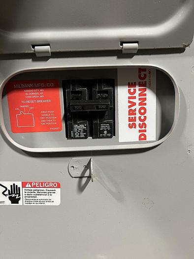 U3499-XL-100 Milbank 100 Amp 240V Single Phase Ringless Meter Socket New