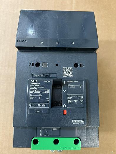 BGA36015 Square D 15 Amp 480V 3 Pole 35K Rated I-Line Circuit Breaker New