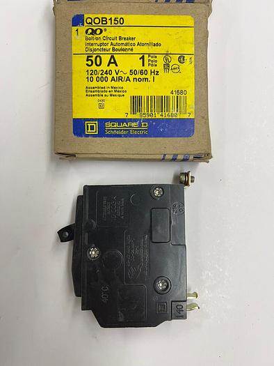 QOB150 Square D 50 Amp Single Pole 120V Bolt On Circuit Breaker New 785901416807