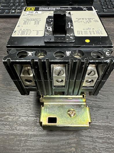 Used FH36050 Square D 50 Amp 600V 3 Pole 25kA@480V I-Line Circuit Breaker 785901241362