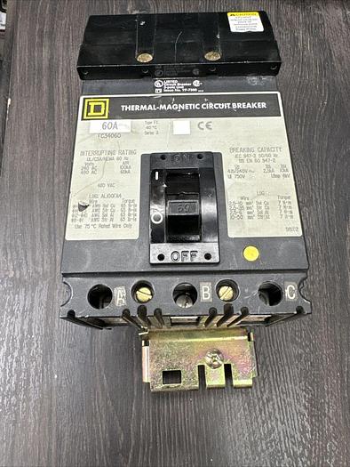 Used FC34060 Square D 60 Amp 480V 3 Pole I-Line Plug In Circuit Breaker New
