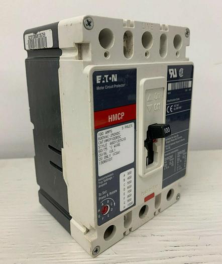 Used HMCP100R3 Cutler Hammer Eaton 100 Amp 600V 3 Pole HMCP Feed Thru Line & Load Lug 786679150856