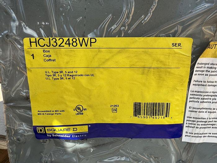 Square D 800 Amp 480/277V Main Lug Panel Type HCJ HCJ3248WP Nema 3R New