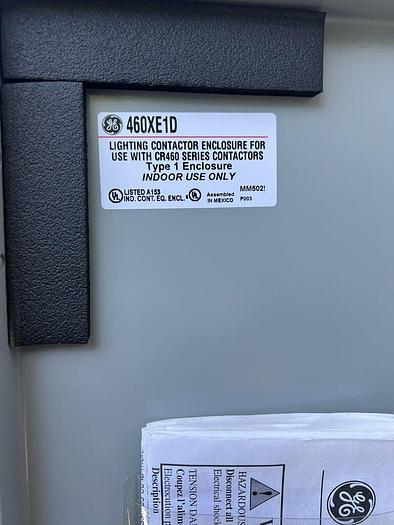 Used GE CR460B Lighting Contactor Complete with GE 460XE1D Enclosure Hand Off Auto