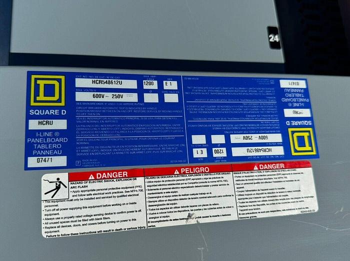 Square D 1200 Amp Main Breaker ILine Panelboard 600V HCR548612U HC4486WP N3R New
