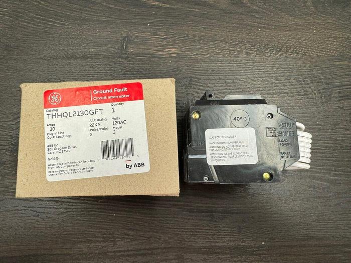 THHQL2130GFT GE 30 Amp 240V 22K Rated Plug in Ground Fault New