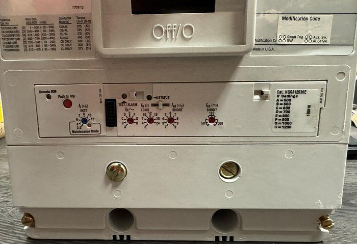NGS312038E Cutler Hammer 1200 Amp 600V 3 Pole 50kA@408V ALSI Circuit Breaker New