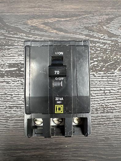 Used QOB370VH Square D 70 Amp 240V 22K Rated 3 Pole Bolt On Circuit Breaker QOB 785901054849