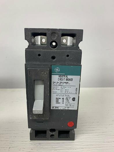 Used TED124030 GE 30 Amp 480V 2 Pole Bolt On Circuit Breaker