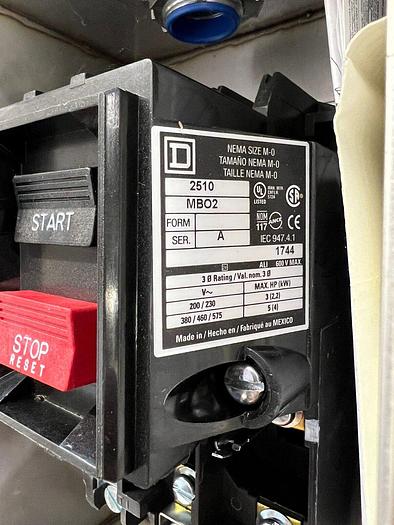 2510MBW12 Square D Manual Motor Starter Size M-0 Stainless Steel New