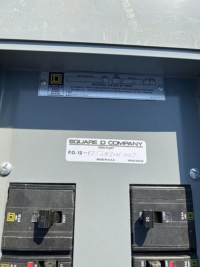 Square D 225A Main Breaker Panel 208/120V Surge Protector Surgelogic TVS2XGA1P