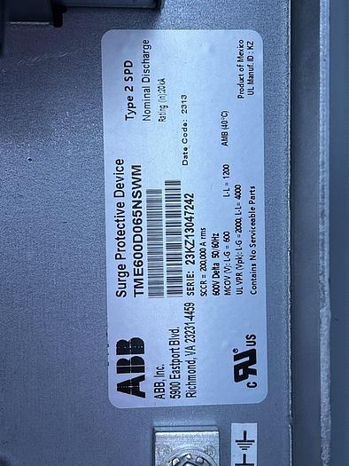 ABB TME600D065WMN4S 65KA TVSS Nema 3R Outdoor Rated TME600D065NSWM New