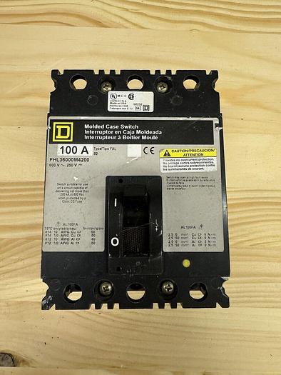 FHL36000M4200 Square D 600V Molded Case Switch New
