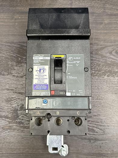 JDA36250SA Square D 250 Amp 600V 3 Pole 18kA@480V Circuit Breaker Shunt Trip