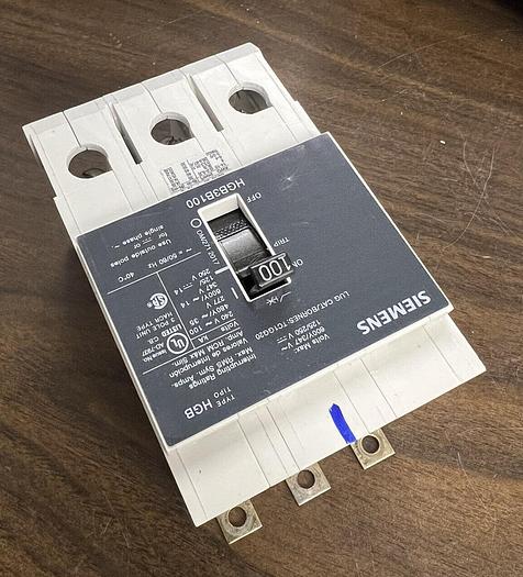 Used HGB3B100 Siemens 100 Amp 480V 3 Pole Bolt On Circuit Breaker HGB3B100B