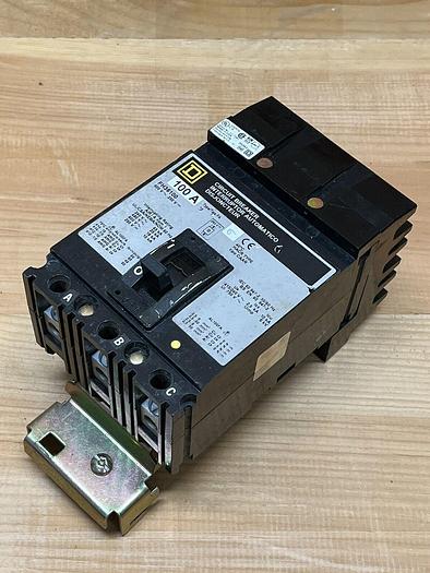 Used FH36100 Square D 100 Amp 600V 3 Pole I-Line Plug in Circuit Breaker