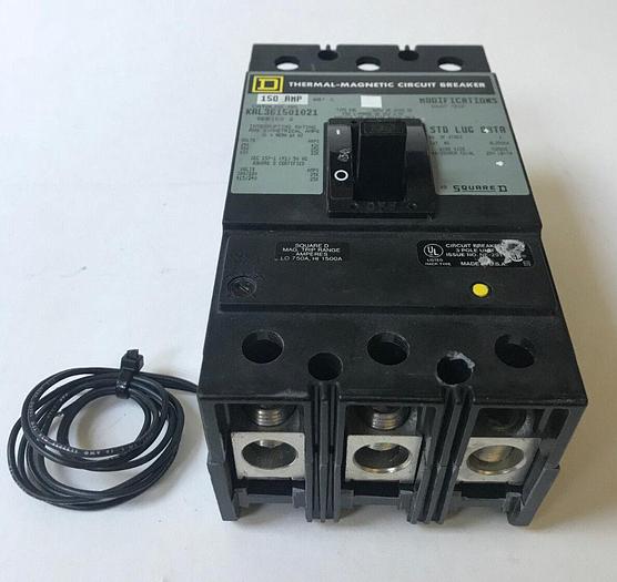 Used KAL361501021 Square D 150 Amp 600V 3 Pole 120V Shunt Trip Feed Thru