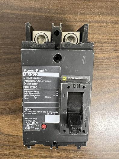 Used QBL22200 Square D 200 Amp 240V 2 Pole 10kA Rated Feed Thru Line & Load Lugs 785901412632