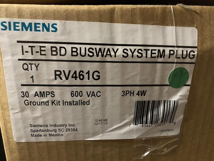 Up To 4: RV461G Siemens 30 Amp 600V 3P 4 Wire Ground XL-X Series Bus Plug New