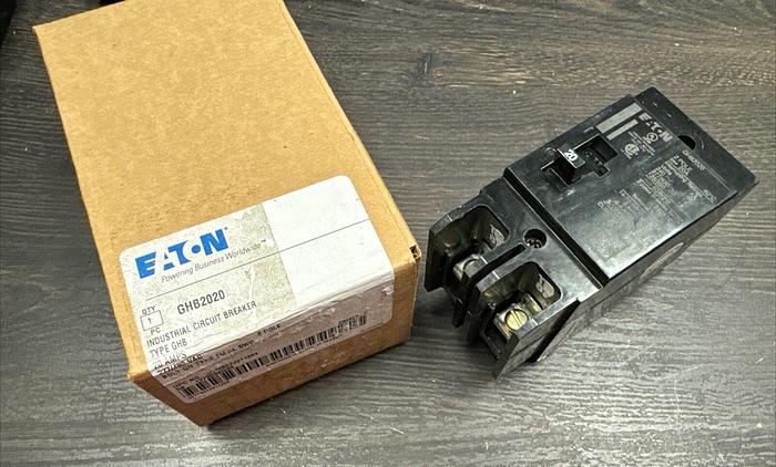 GHB2020 EATON Cutler Hammer 20 Amp 480/277V 2 Pole Bolt On Circuit Breaker New 786679911204
