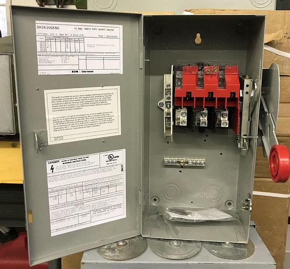 DH361UGKNG Cutler Hammer 30 Amp 600V 3 Pole 4 Wire Non Fusible Disconnect Switch