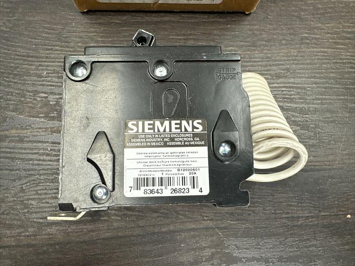 B12000S01 Siemens 20 Amp 120V 1 Pole 120V Shunt Trip New