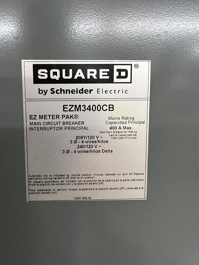 Used EZM3400CB Square D 400 Amp Meter Main Nema 1 208/120V 3 Phase Meter Main