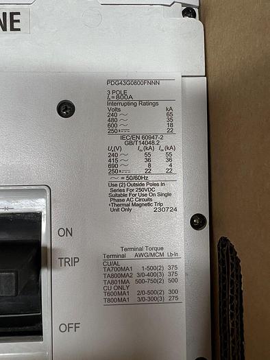 PDG43G0800FNNN EATON 800 Amp 600V PXR20LSIG Trip PDG4XPXR30800E3R New LSIG New