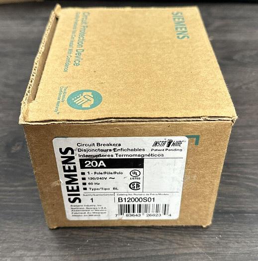 B12000S01 Siemens 20 Amp 120V 1 Pole 120V Shunt Trip New