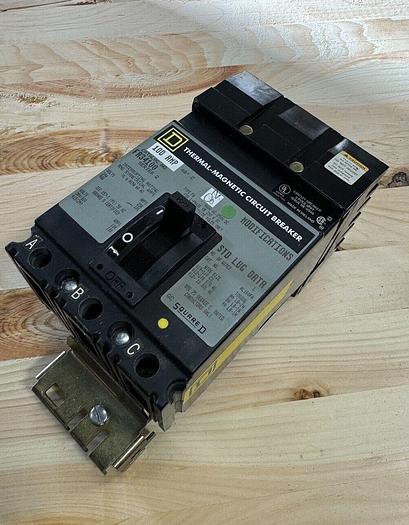 Used FA34100 Square D 100 Amp 480V 3 Pole 18kA@480V ILine Circuit Breaker