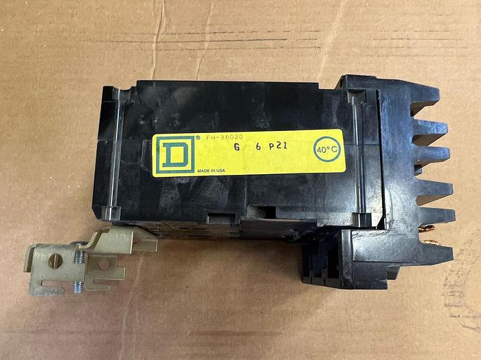 Used FH36020 Square D 20 Amp 600V 3 Pole 25K Rated I-Line Circuit Breaker 785901241331