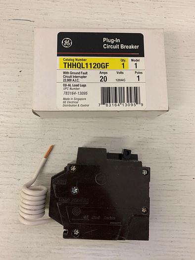 THHQL1120GF GE 20 Amp 120V Ground Fault Circuit Breaker 22K Rated New