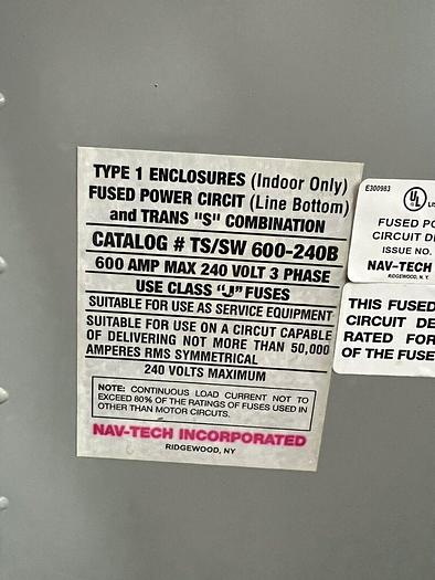 600 Amp 600V Fusible Disconnect CT Cabinet Meter Main Meter Socket JB366W0L New