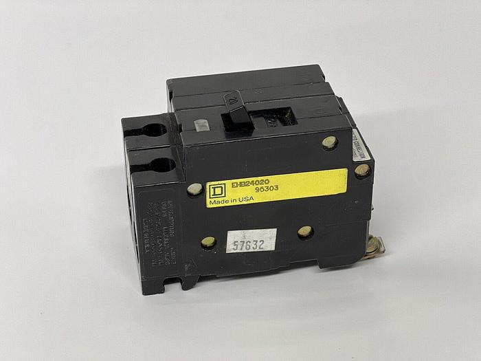 Used EHB24020 Square D 20 Amp 480/277V 2 Pole Bolt On Circuit Breaker
