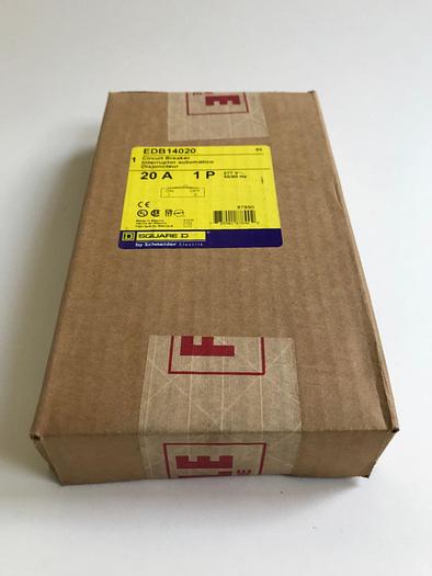 EDB14020 Square D 20 Amp 277V Single Pole Bolt On Circuit Breaker New