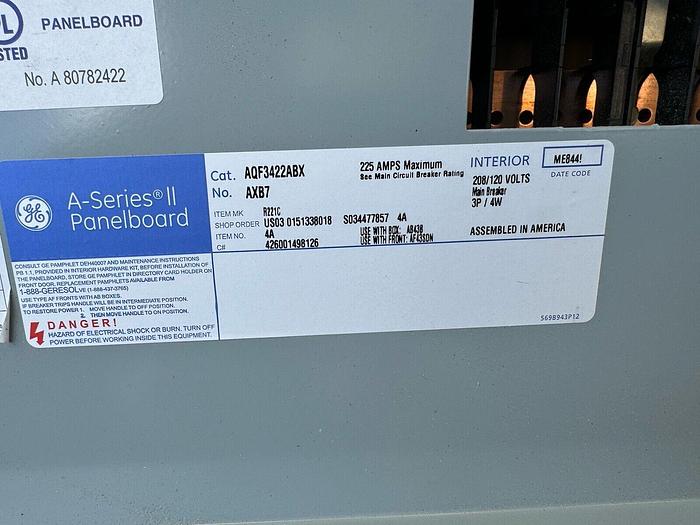 AQF3422ABX GE 225 Amp Main Breaker Panel 208/120V Indoor