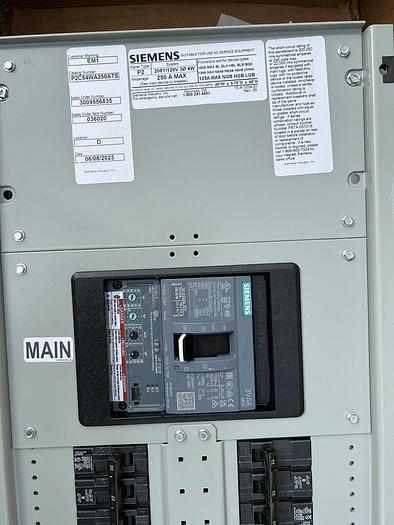 Siemens P2 250 Amp Main Breaker Panel 54 Circuit 208/120V P2C54WA250ATS  New