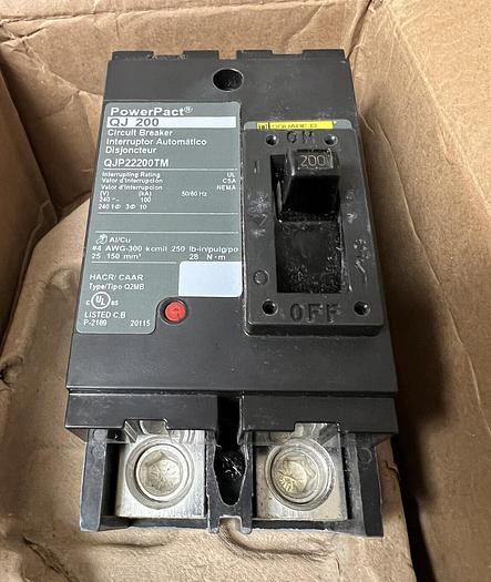 QJP22200TM Square D 200 Amp 240V 2 Pole Bolt On Circuit Breaker New