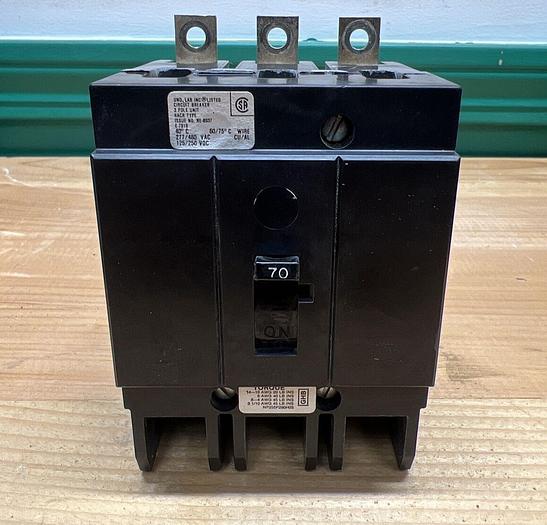 Used GHB3070 Cutler Hammer Westinghouse 70 Amp 480V 3P Bolt On Circuit Breaker