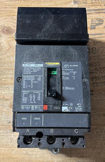 HJA36100 Square D 100 Amp 600V 3 Pole 65KA@480V I-Line Circuit Breaker New 785901600978