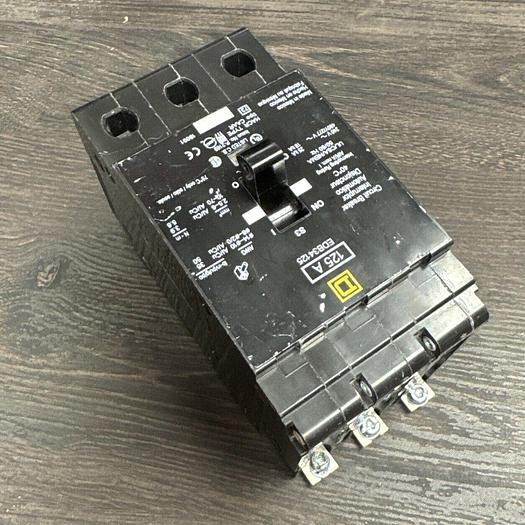 EDB34125 Square D 125 Amp 480V 3 Pole 18kA@480V  Bolt On Circuit Breaker New 785901072966