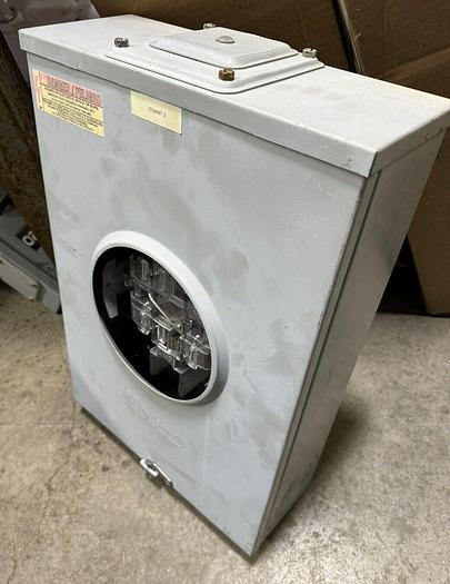 Used Milbank 200 Amp 600V 3P 4W Series 9700L 7 Jaw Bypass Meter Socket