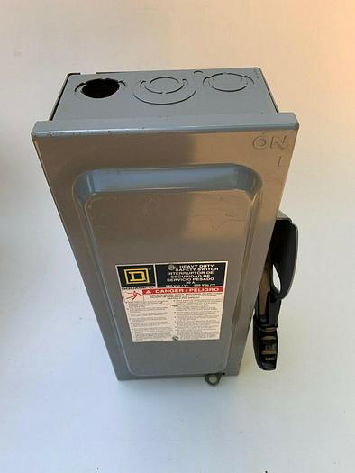 Used H221N Square D 30 Amp 240V 2 Pole 3 Wire Neutral Fusible Nema 1 Fused