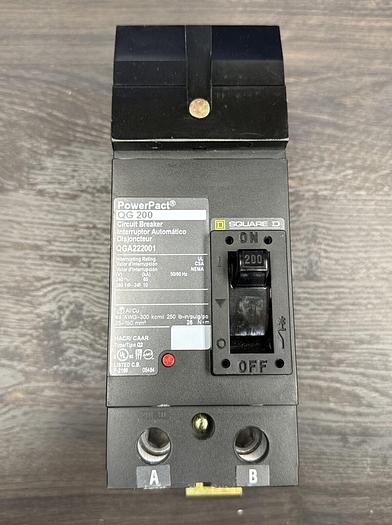 QGA222001 Square D 200 Amp 240V 2 Pole 65kA@240V PowerPact Circuit Breaker New 785901438922