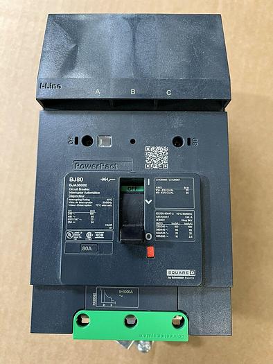 BJA36080 Square D 80 Amp 600V 65K 3 Pole ILine Circuit Breaker New