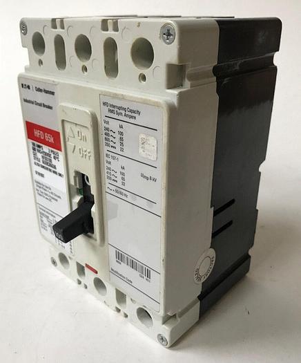 Used HFD3100 Cutler Hammer 100 Amp 600V 3 Pole 65KA@480V Bolt On Circuit Breaker 786679175897