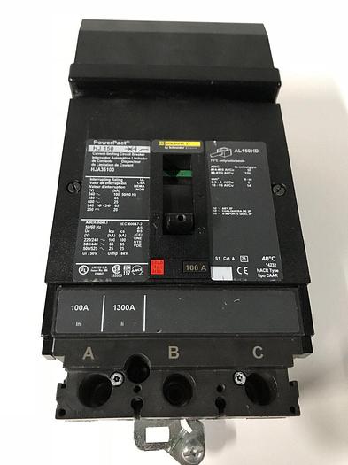 HJA36100 Square D 100 Amp 600V 3 Pole Plug In I-Line Powerpact HJ150 785901600978