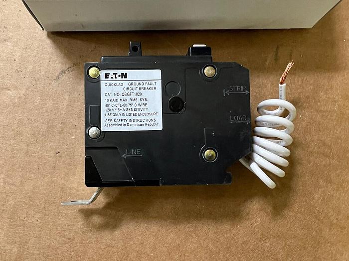 QBGFT1020 Eaton Cutler Hammer 20 Amp 120V Ground Fault Circuit Breaker New 786680130960